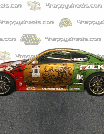 Left side view of a 1/10 RC drift car with Boso Style decals