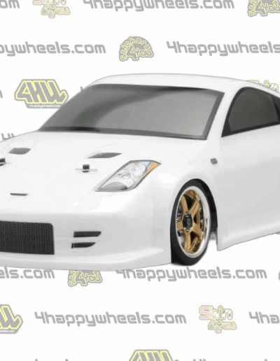 Front view of Nissan 350Z body shell for 1/10 scale RC drift