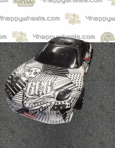 Front view of the 1:10 scale drift car model with Ca Style decal
