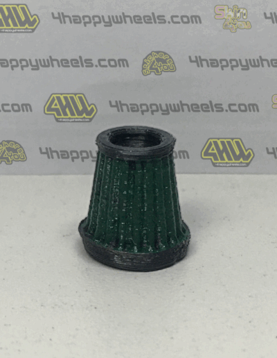 green 1/10 scale air filter cone for RC drift cars, 13 mm tall