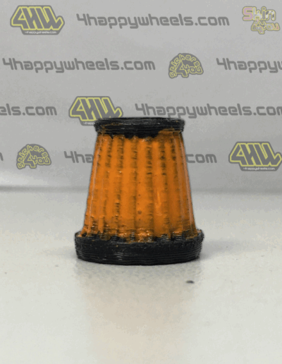 orange 1/10 scale air filter cone for RC drift cars, 13 mm tall