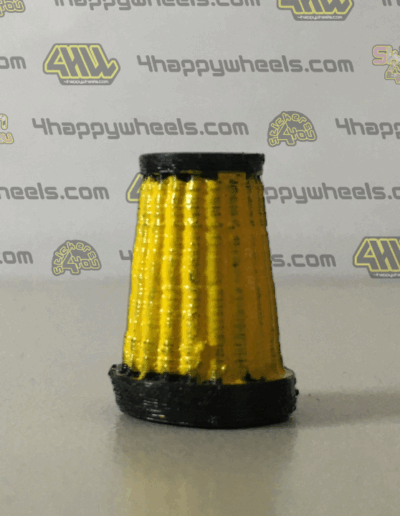 1/10 scale yellow cone air filter for RC drift cars, 18 mm tall