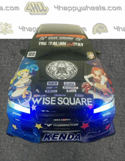 Front view of the 1:10 scale drift car model with Love Live! decal