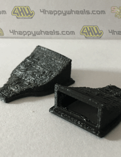 Pair of black 3D printed NACA air ducts for 1/10 scale RC car