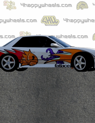 Right side view of a 1/10 RC drift car featuring the Pinguin Style decal