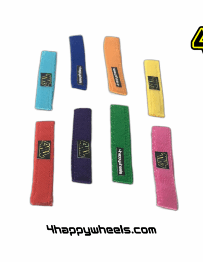 Assorted tow sling variants for 1/10 RC drift cars, shown in multiple colors and styles