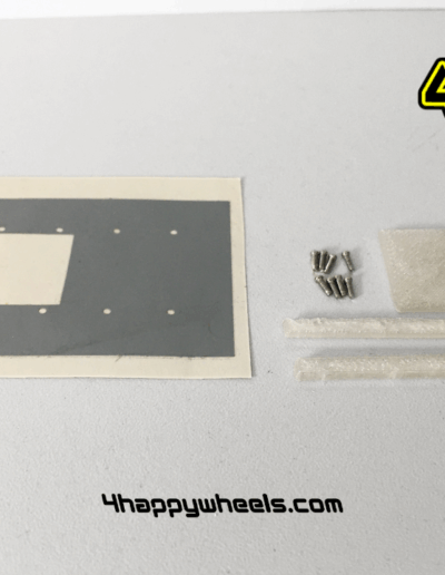 RC drift body sliding window kit with installation hardware and foam rods