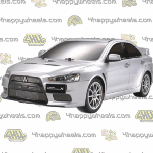 Front view of Mitsubishi Lancer Evo X body shell for 1/10 scale RC drift