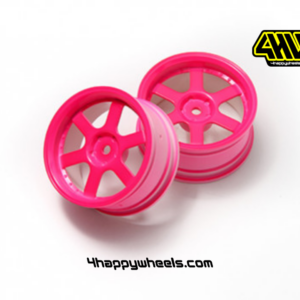 view of fluo pink 6 spoke rims with 3mm offset