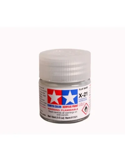 Tamiya X‑21 FLAT BASE Acrylic Paint Mini, 10ml glossy acrylic paint