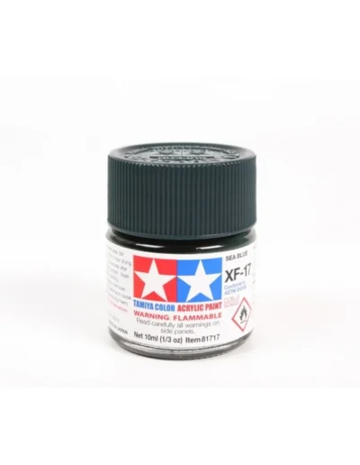 Tamiya XF‑17 SEA BLUE Acrylic Paint Mini, 10ml matte acrylic paint